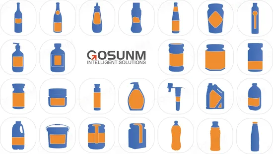 Gosunm Roll Round Bottle Labeling Machine Wine Bottle Beer Can Jars Bucket Cup Container Table Top Desktop Automatic Sticker Pasting Bottle Labeling Machine