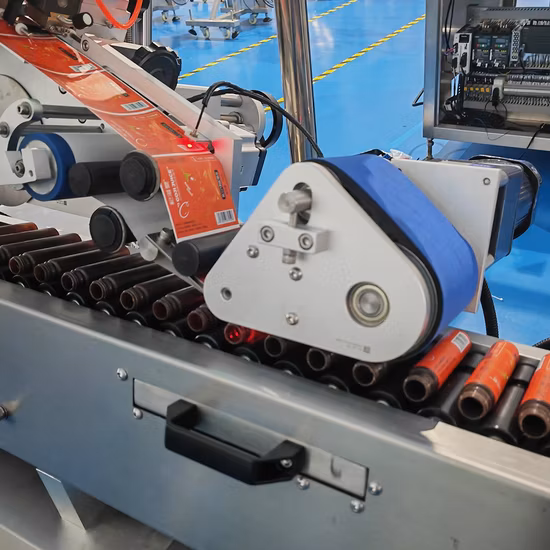 Machine d'étiquetage d'autocollants pour petites bouteilles rondes, liquide oral, ampoule horizontale