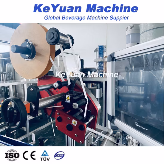 Machine d'étiquetage d'étiquettes autocollantes auto-adhésives, de type linéaire, pour bouteilles rondes, carrées et plates, entièrement automatique