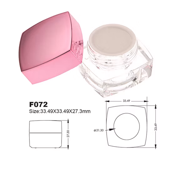 Bouteille en acrylique personnalisée, cylindre carré de luxe, ensemble cosmétique, conteneur d'emballage d'une taille de 30ml, 50ml, 100ml, 15g, 30g, 50g
